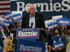 Topless dairy industry protesters crashed the stage at a Bernie Sanders rally