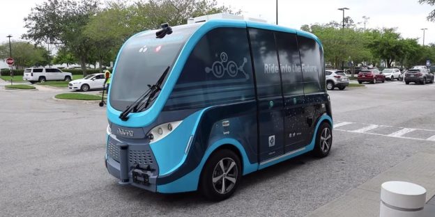 A Florida lab is using self-driving vans to ferry coronavirus tests