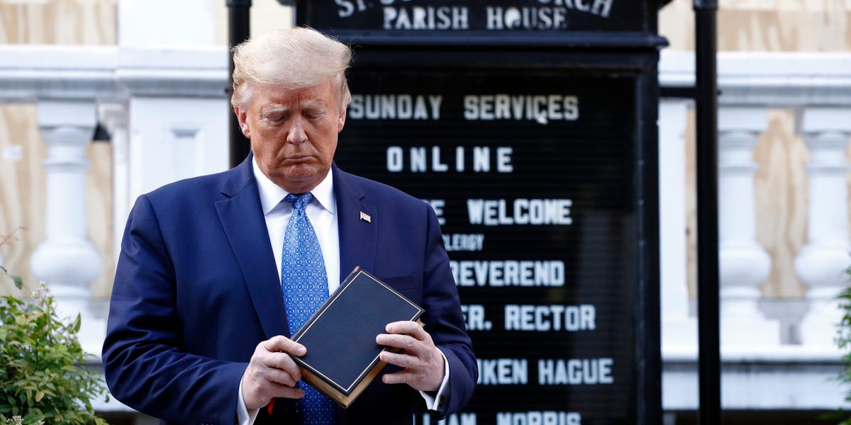 Episcopal bishop of DC ‘outraged’ after Trump hosted a photo-op outside of one of her churches holding a Bible, calling it an ‘abuse of sacred symbols’