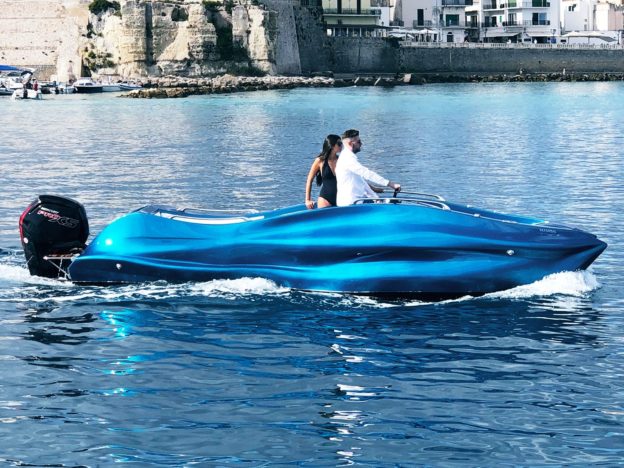 An Italian company created the world’s first 3D-printed fiberglass boat — take a closer look at the sleek ‘Mambo’