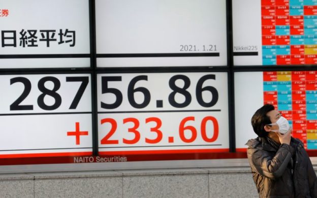 Asian shares stuck in holiday lull, bitcoin powers higher