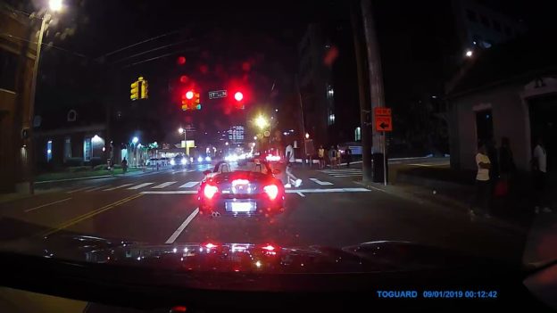 Firework thrown into a convertible over July Fourth