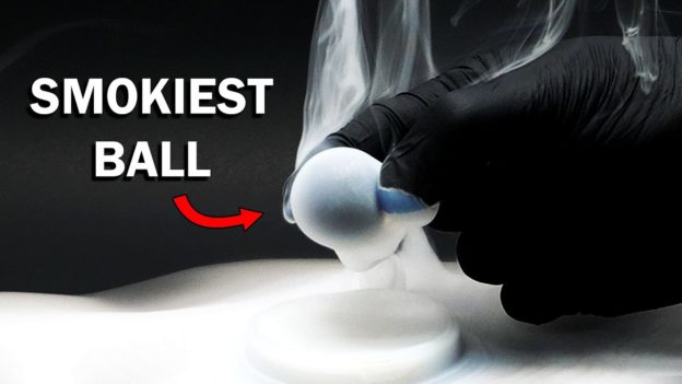 Dipping a ball in titanium tetrachloride to make the world’s smokiest ball