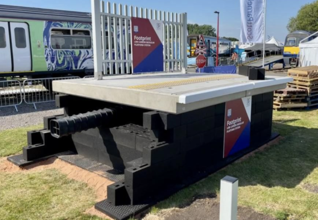 Rubber rail platform design replaces concrete