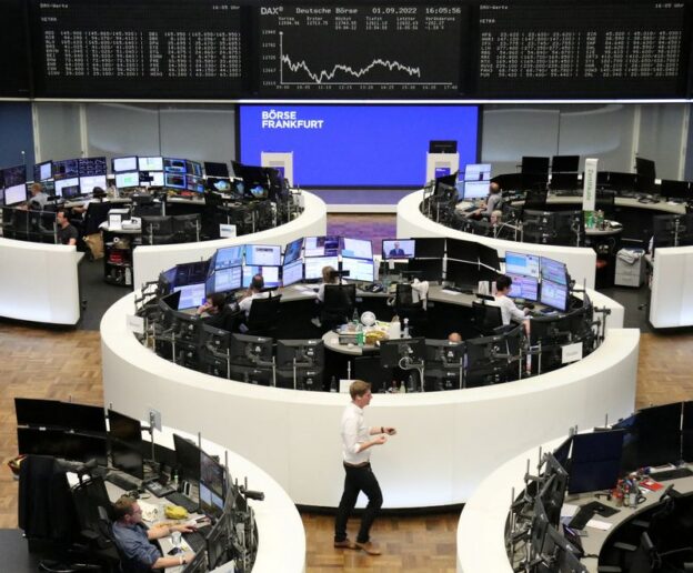 European shares nudge higher after rollercoaster week