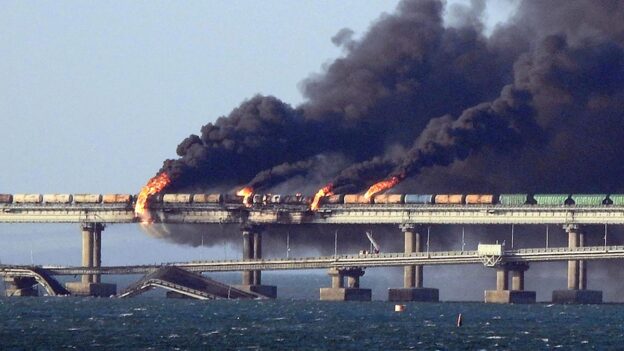 Watch Russia’s Lone Bridge To Crimea In Flames—Here’s What It Means For Putin’s War Efforts