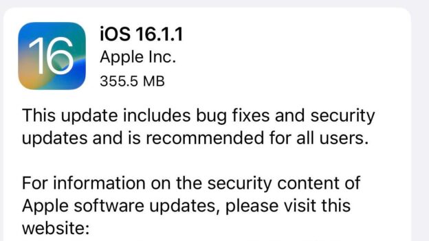 iOS 16.1.1—Apple Issues Important Update For All iPhone Users