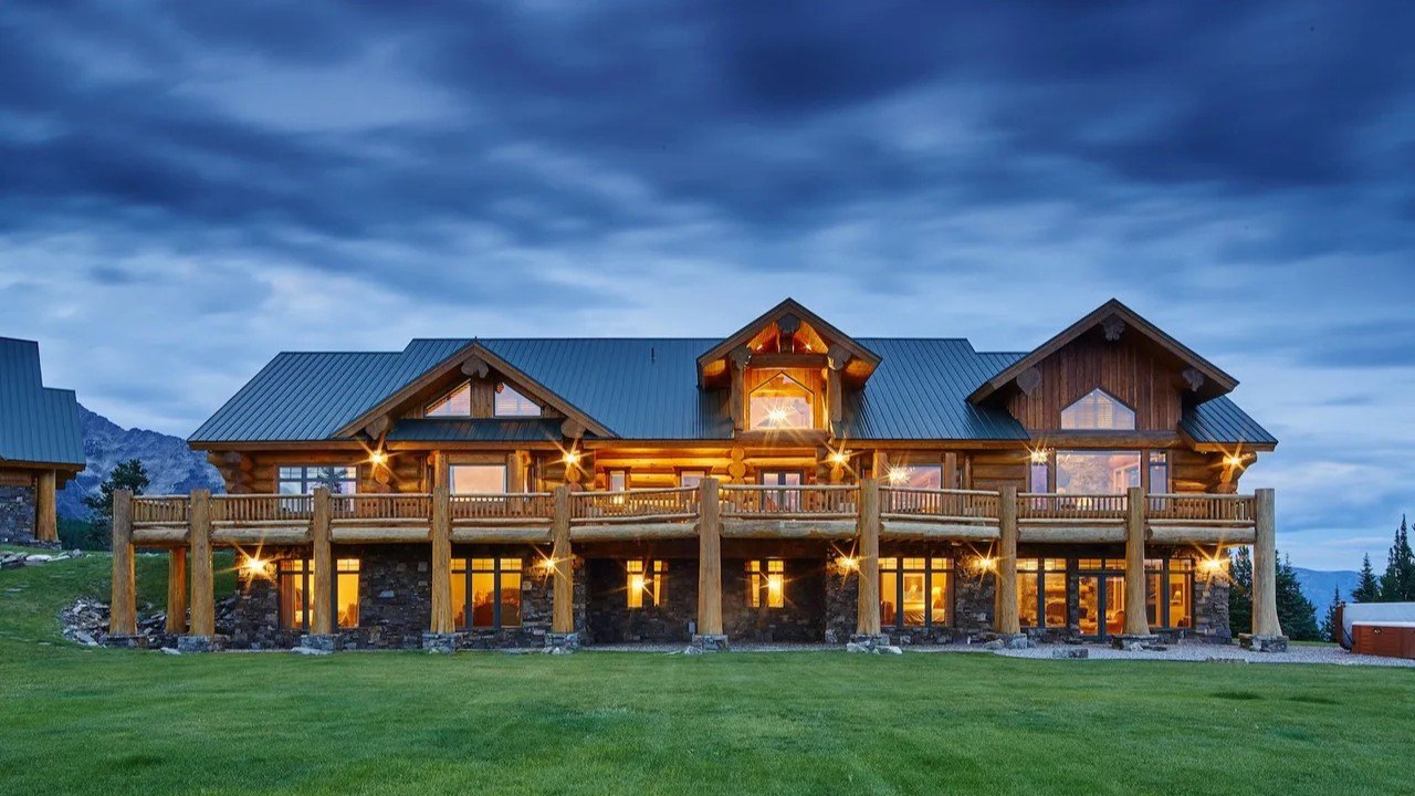 Spectacular ‘Yellowstone’-Inspired Log Cabin Mansion Lists for $31 Million