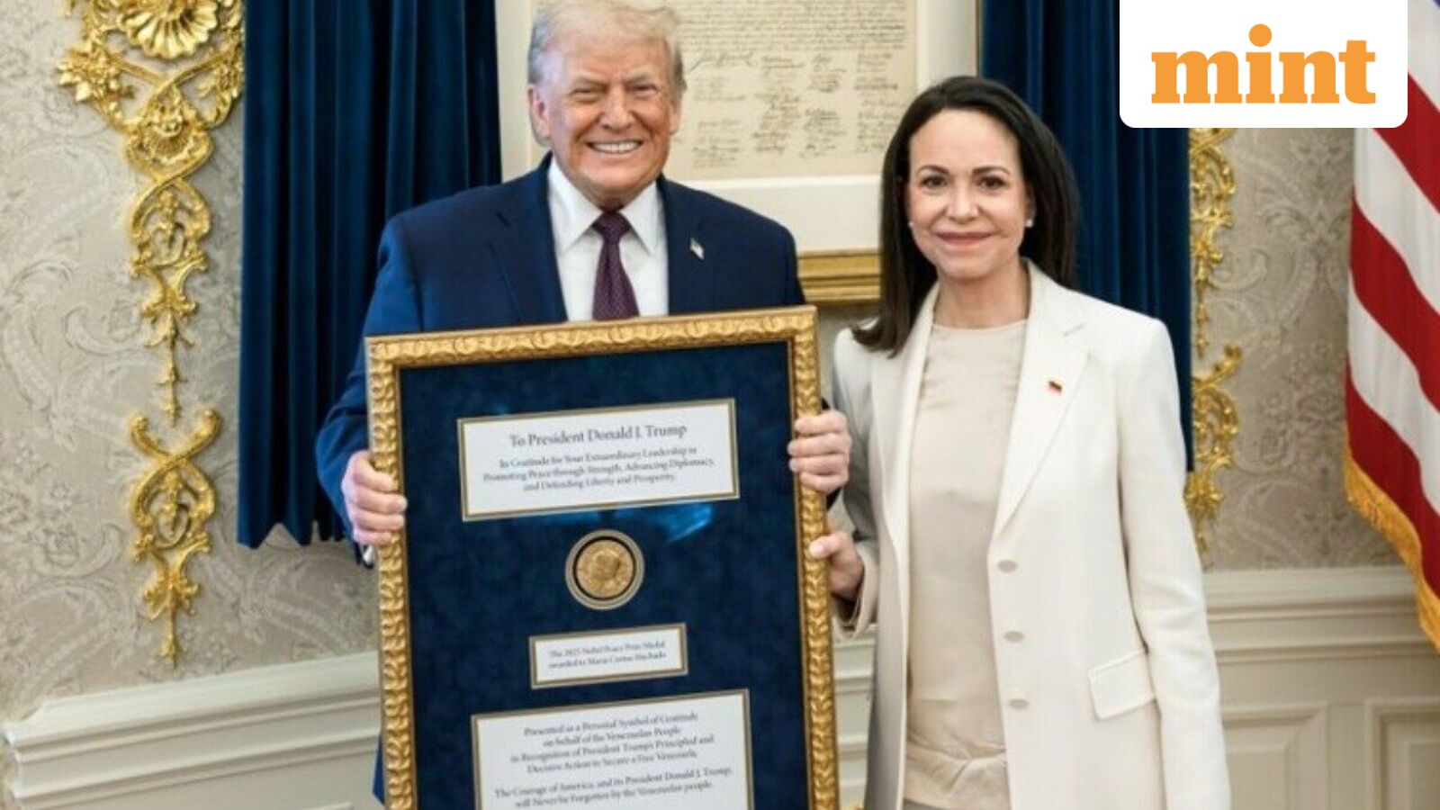 Nobel Foundation says peace prize cannot be passed on, even symbolically after Machado presents medal to Trump