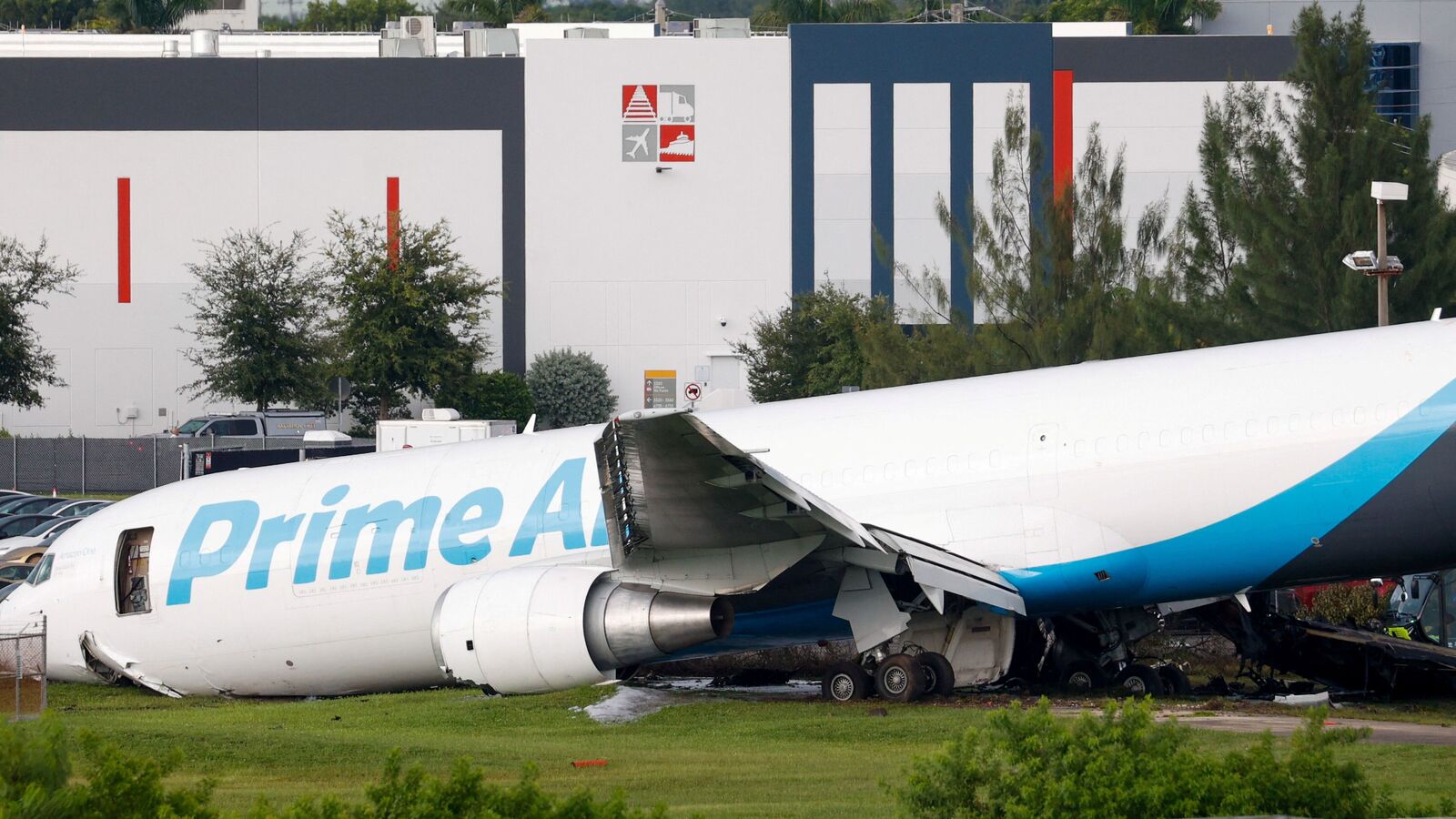 Amazon cargo plane crashes at Miami airport after overshooting runway, fire erupts