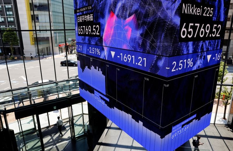 Asian shares fall after wild swings in bonds, FX before US jobs data
